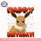 Pokemon Birthday Eevee Big Face Happy Birthday V2 png, digital download, instant .png