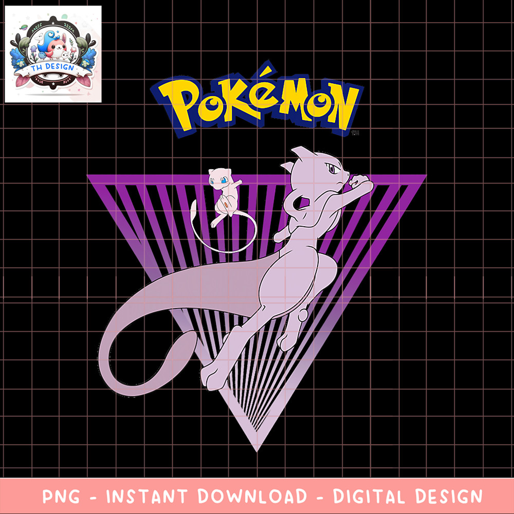 Pokemon Gengar and Mewtwo png, digital download, instant .png