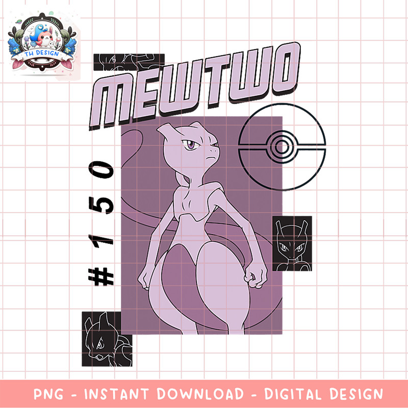 Pokemon Mewto 150 png, digital download, instant .png