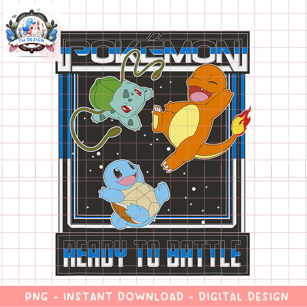 Pokemon Generation 1 Starters Group Shot png, digital download, instant .png