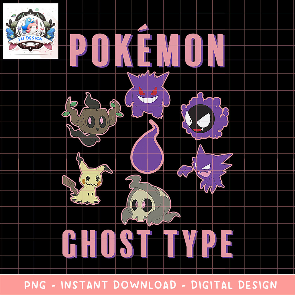 Pokemon Group Shot Ghost Type Collage png, digital download, instant .png