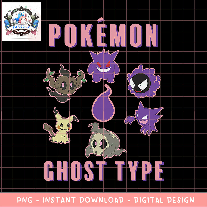 Pokemon Group Shot Ghost Type Collage png, digital download, instant .png