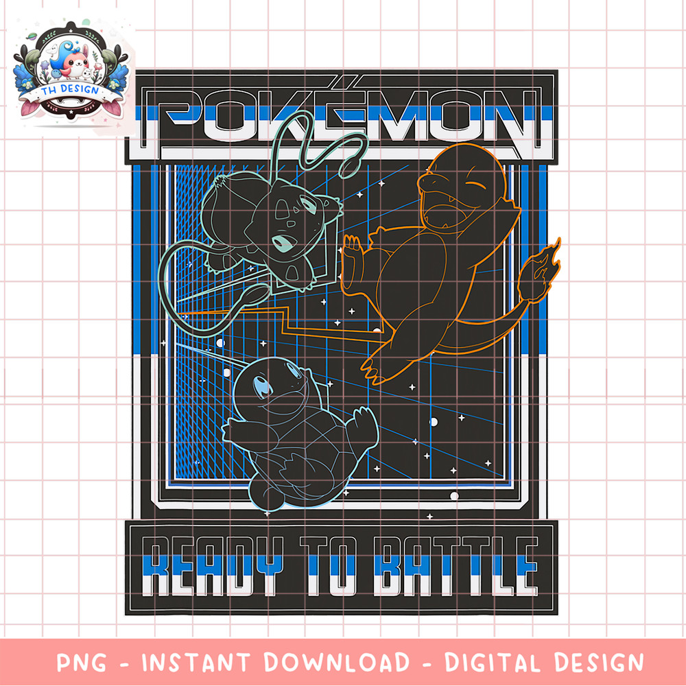 Pokemon Group Shot Ready To Battle Grid Poster png, digital download, instant .png