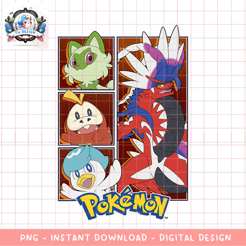 Pokemon Koraidon _ Paldea Starters Boxed Up Portraits png, digital download, instant .png