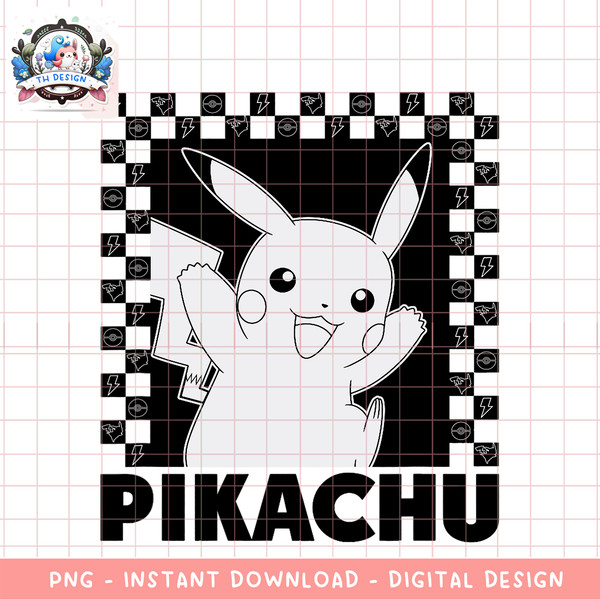 Pokemon Pikachu Checkers png digital download instant