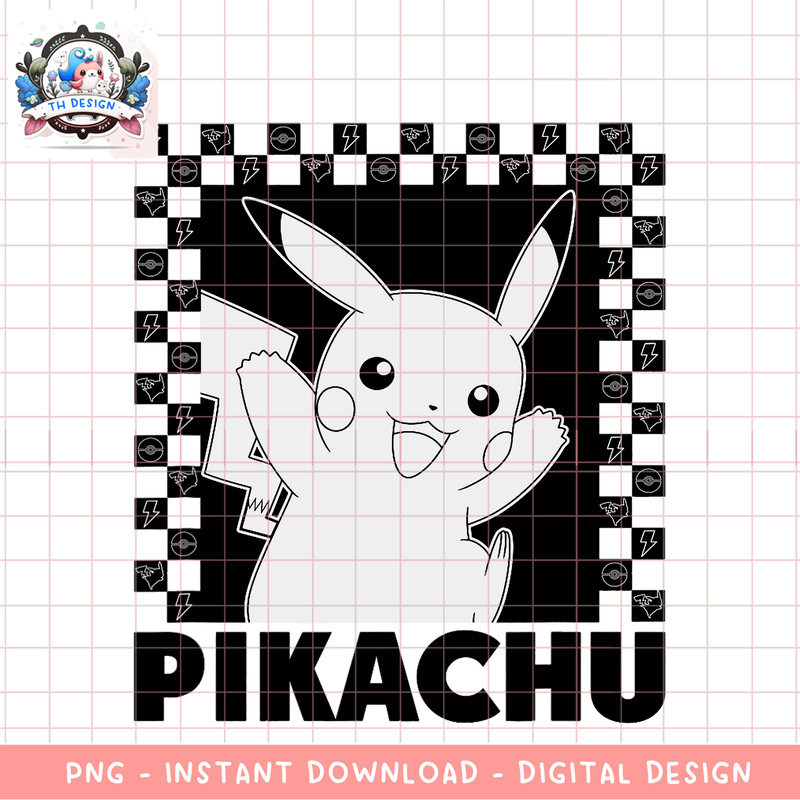 Pokemon Pikachu Checkers png, digital download, instant .png