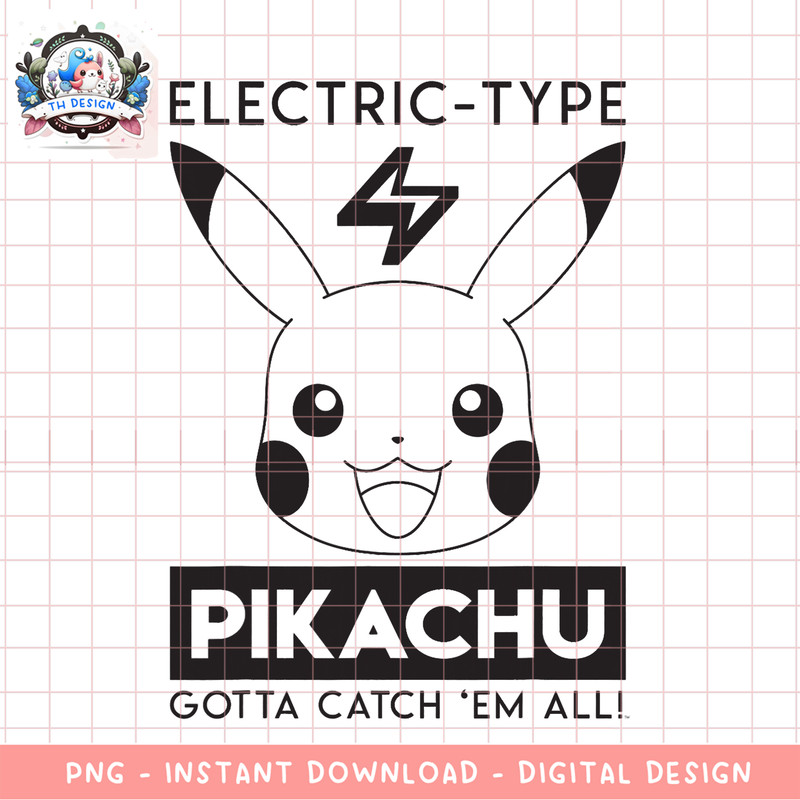 Pokemon Pikachu Electric Type png, digital download, instant .png