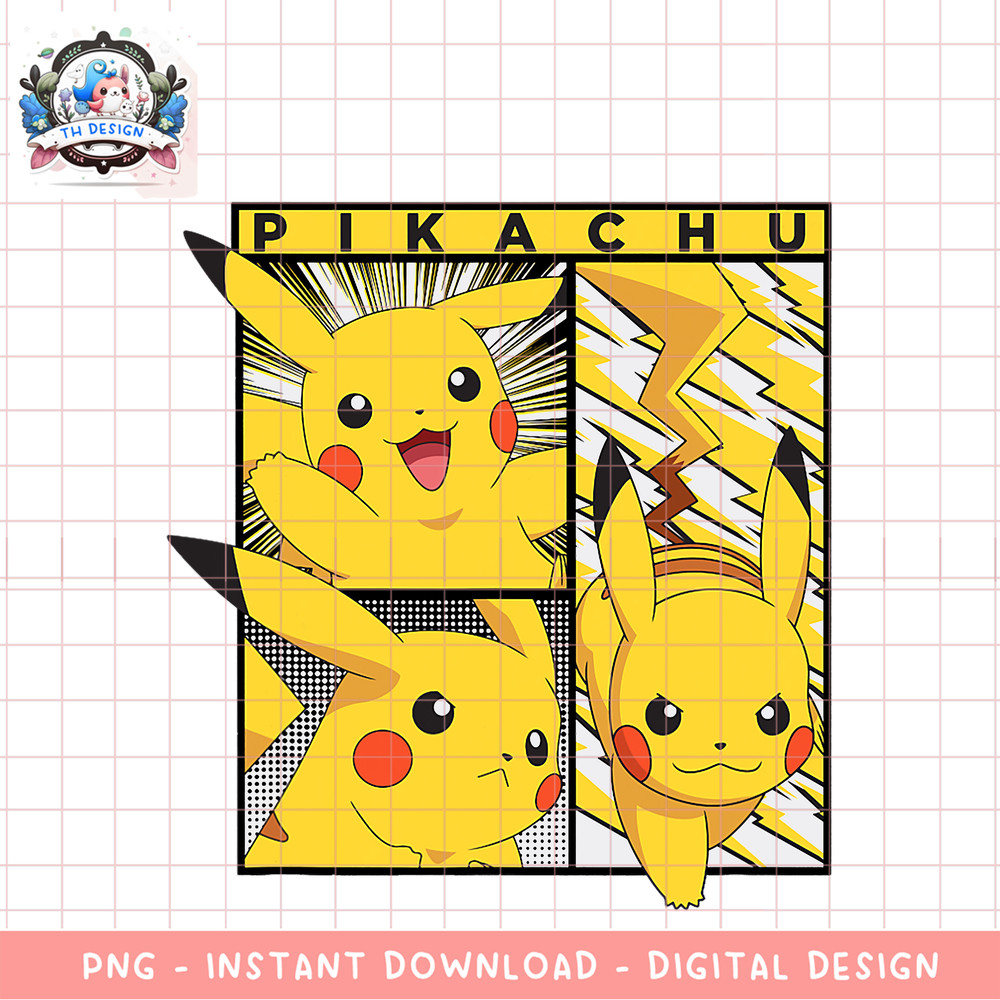 Pokemon Pikachu Action Poses png, digital download, instant .png