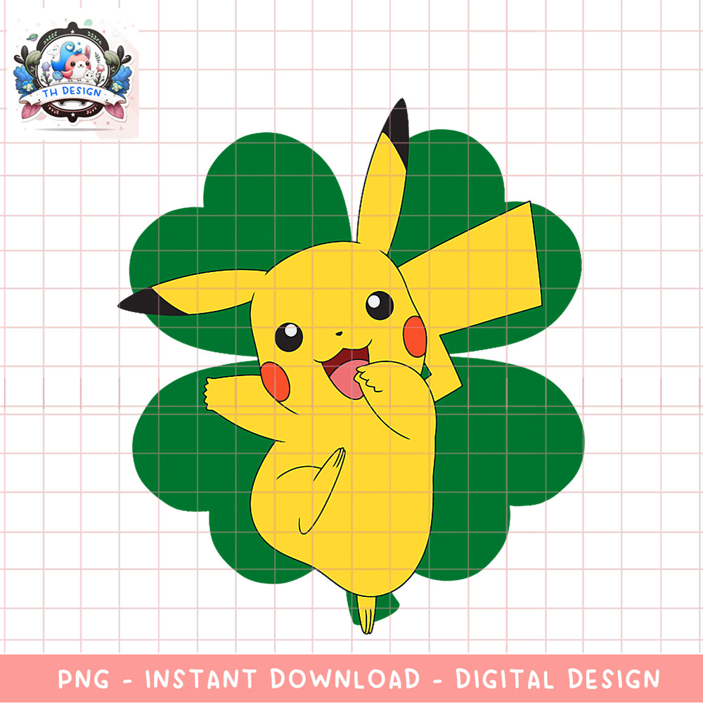Pokemon St. Patrick_s Day Clover png, digital download, instant .png