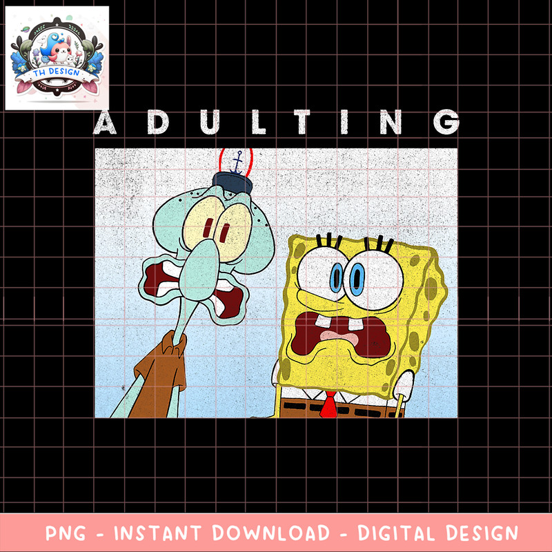 SpongeBob SquarePants _ Squidward Scared Of Adulting png, digital download, instant .png