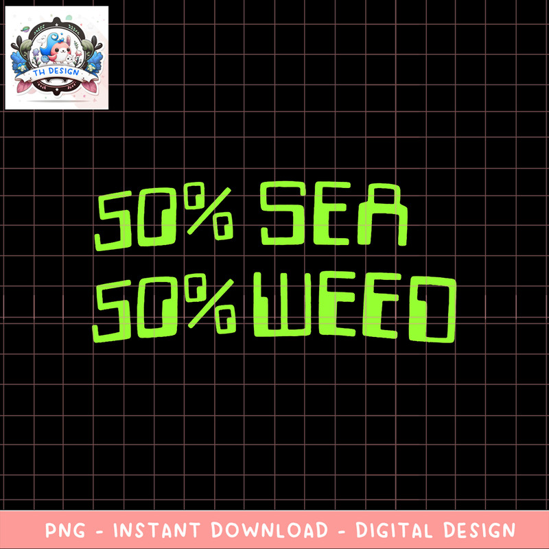SpongeBob SquarePants 50 Sea 50 Weed png, digital download, instant .png