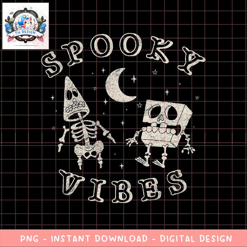 SpongeBob SquarePants and Patrick Halloween Spooky Vibes png, digital download, instant .png