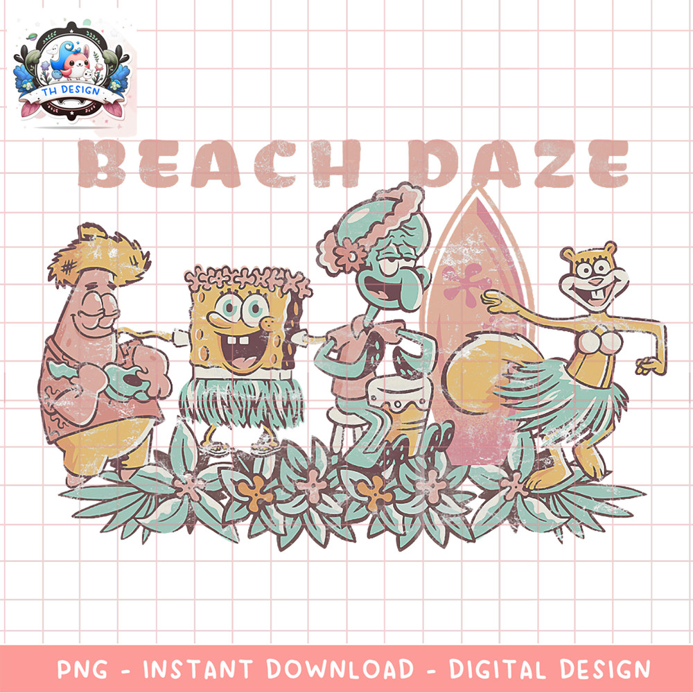 SpongeBob SquarePants Beach Daze Group Shot png, digital download, instant .png