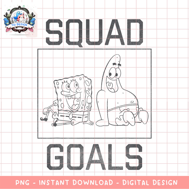 SpongeBob SquarePants BFFS Squad Goals png, digital download, instant .png