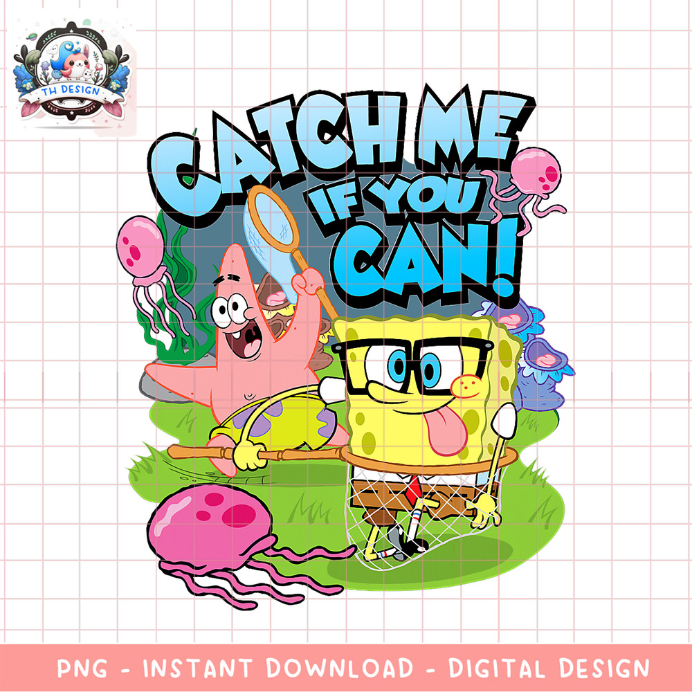 SpongeBob SquarePants Catch Me If You Can! png, digital download, instant .png
