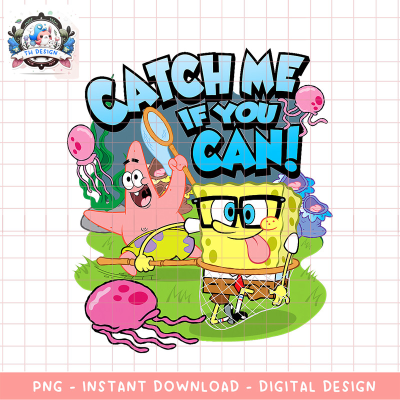 SpongeBob SquarePants Catch Me If You Can! png, digital download, instant .png