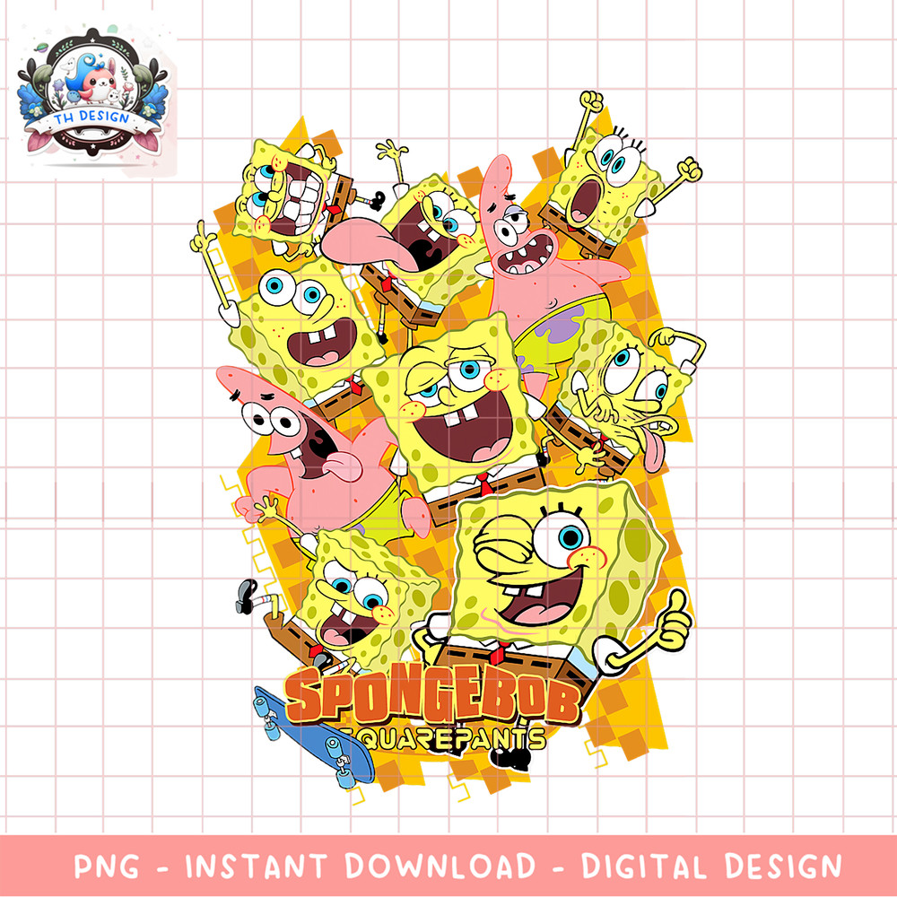Spongebob Squarepants Collage With Patrick png, digital download, instant .png