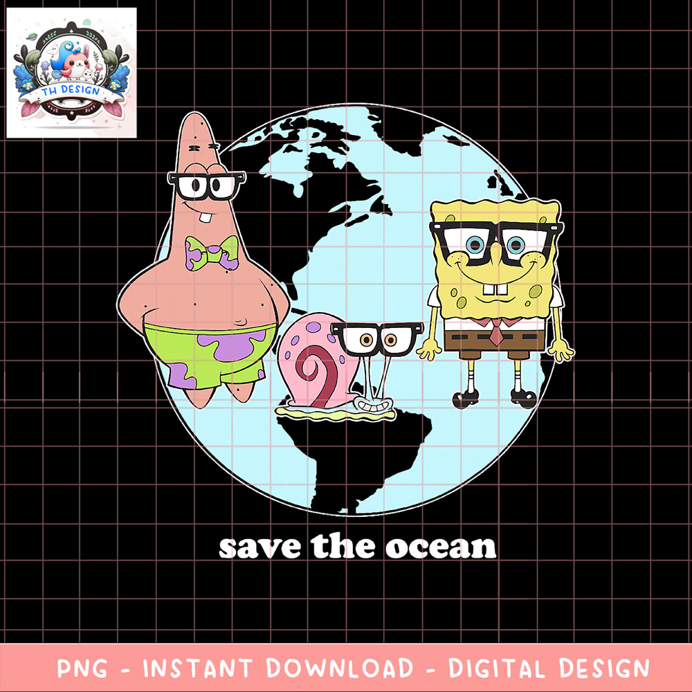SpongeBob SquarePants Gary _ Patrick Save The Ocean png, digital download, instant .png