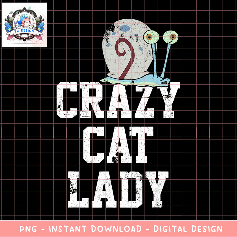 SpongeBob SquarePants Gary Crazy Cat Lady png, digital download, instant .png