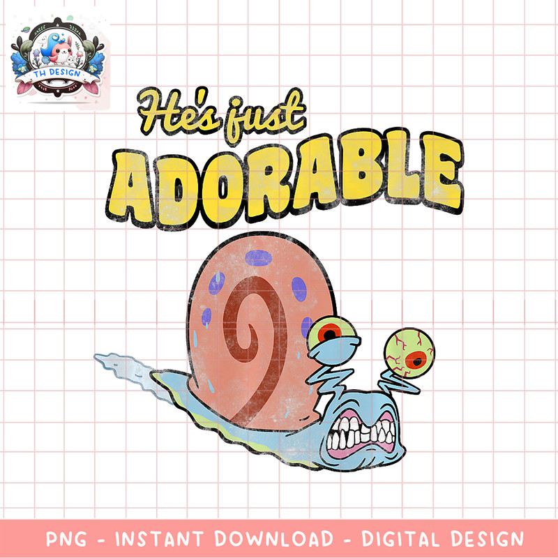 SpongeBob SquarePants Gary He_s Just Adorable Premium png, digital download, instant .png