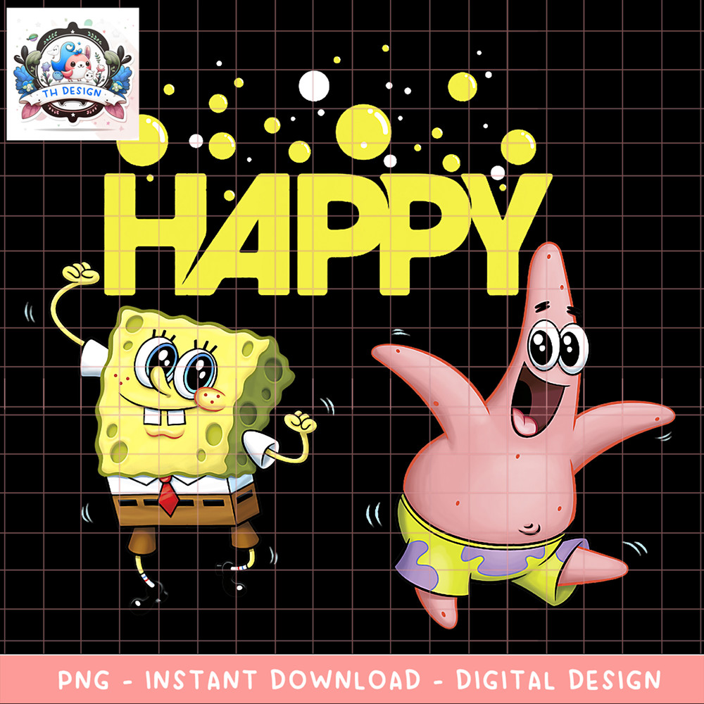 SpongeBob SquarePants Happy Dancing SpongeBob And Patrick png, digital download, instant .png