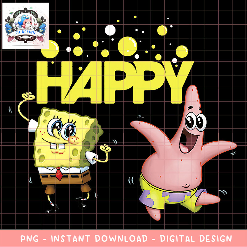 SpongeBob SquarePants Happy Dancing SpongeBob And Patrick png, digital download, instant .png