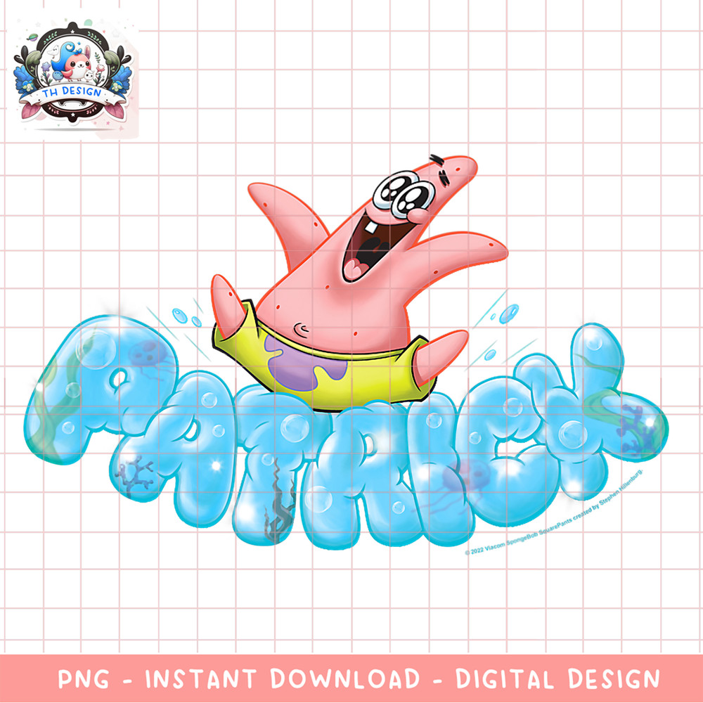 SpongeBob SquarePants Happy Go Lucky Patrick png, digital download, instant .png