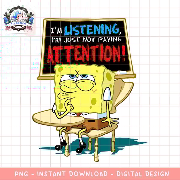 Spongebob Squarepants Im Listening png, digital download, in | Inspire ...