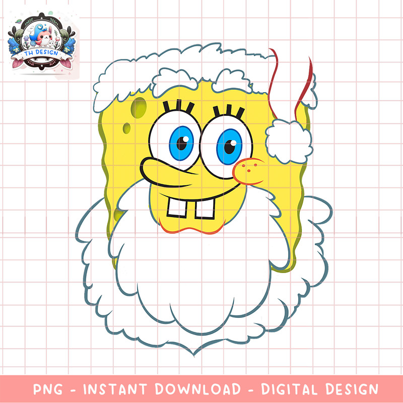Spongebob SquarePants Large Santa Clause Christmas png, digital download, instant .png