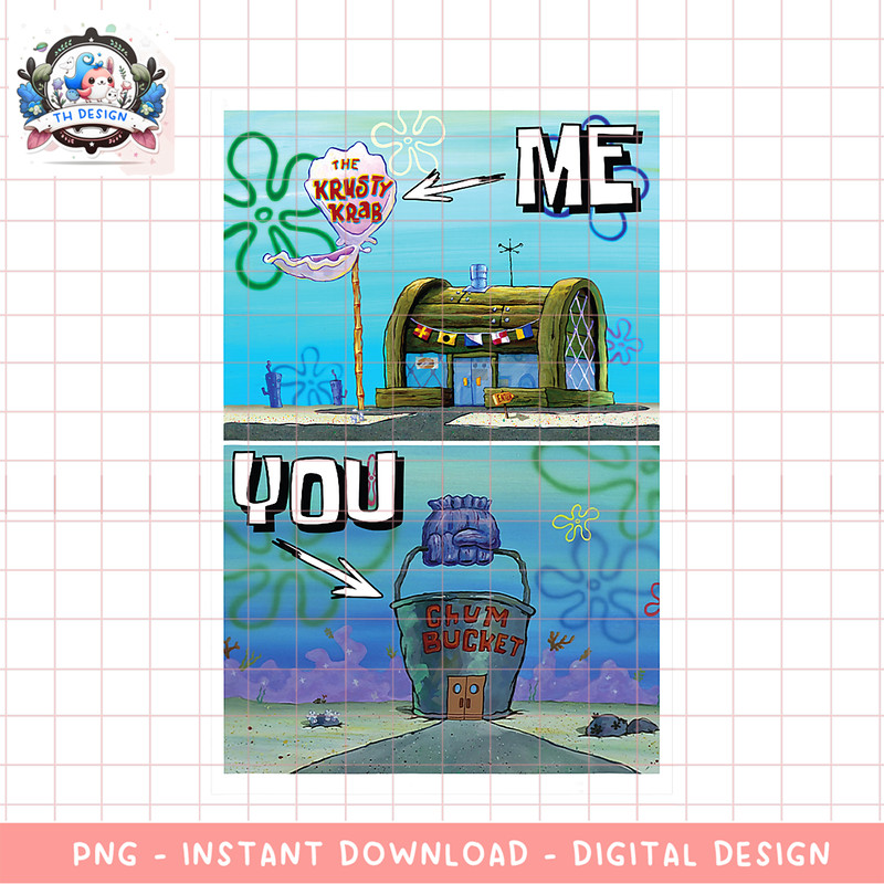 Spongebob Squarepants Me VS You T- Shirts .png