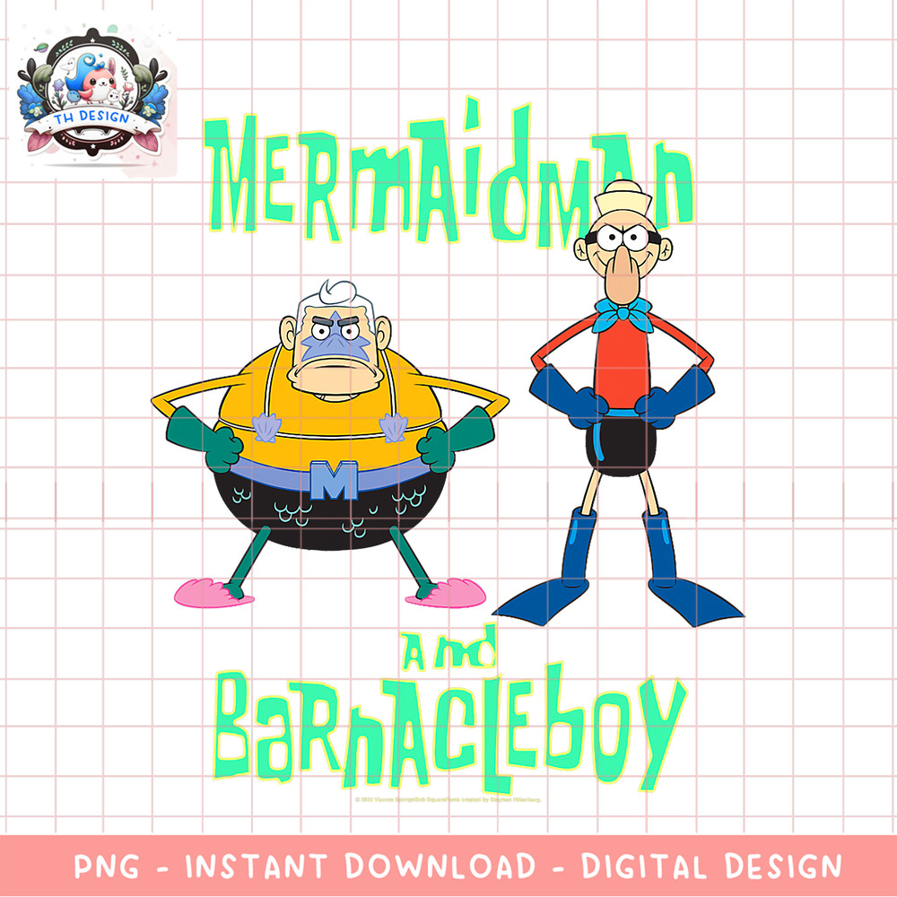SpongeBob SquarePants Mermaidman and Barnacleboy png, digital download, instant .png