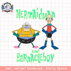 spongebob squarepants mermaidman and barnacleboy png, digital download, instant