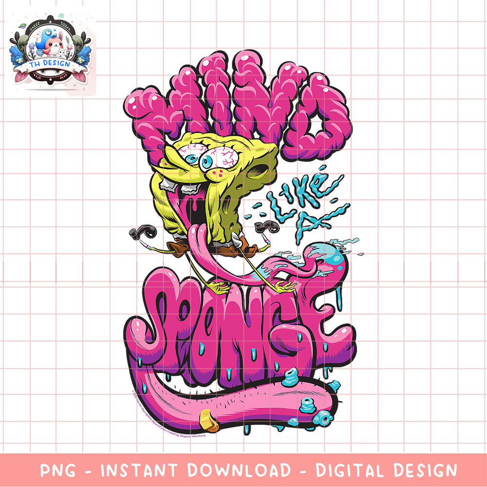 SpongeBob SquarePants Mind Like a Sponge png, digital download, instant .png