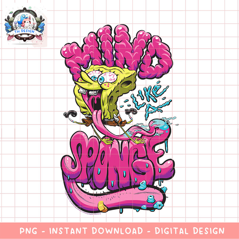 SpongeBob SquarePants Mind Like a Sponge png, digital download, instant .png