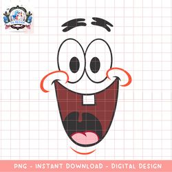 spongebob squarepants patrick big face smile png, digital download, instant