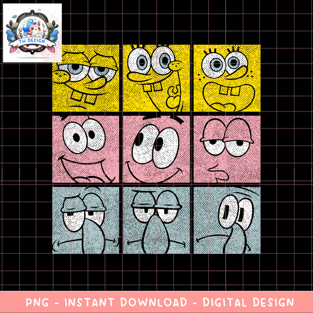 SpongeBob SquarePants Patrick Squidward Expressions Sweatshirt .png