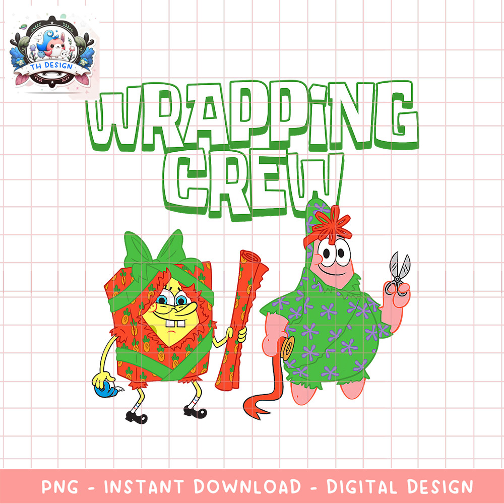 Spongebob Squarepants Patrick Star Wrapping Crew Christmas png, digital download, instant .png
