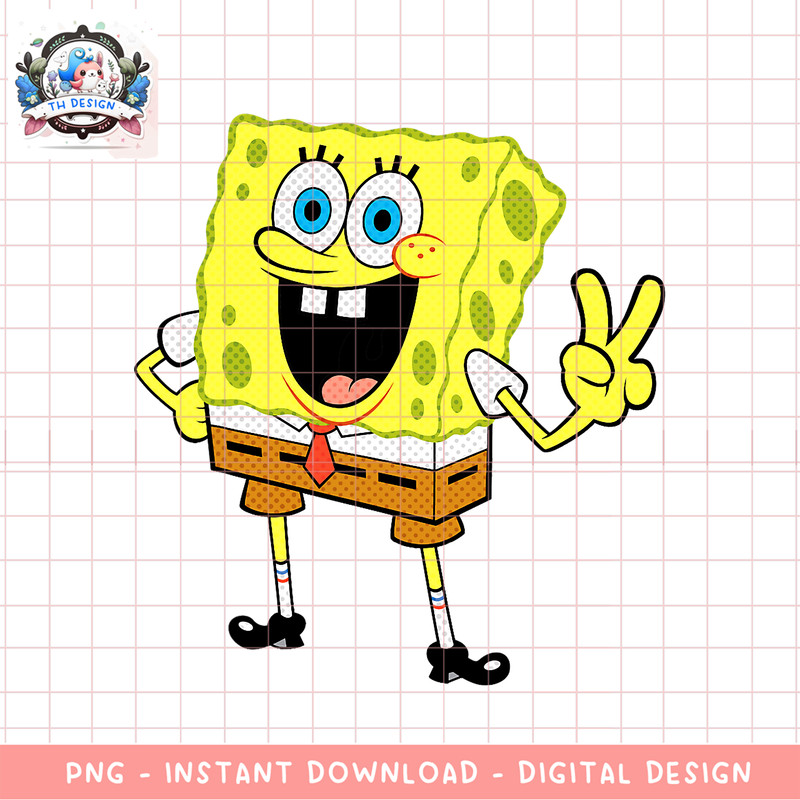 Spongebob Squarepants Peace Sign png, digital download, instant .png