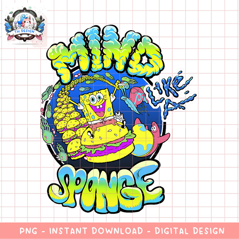 SpongeBob SquarePants Psychedelic Sponge png, digital download, instant .png