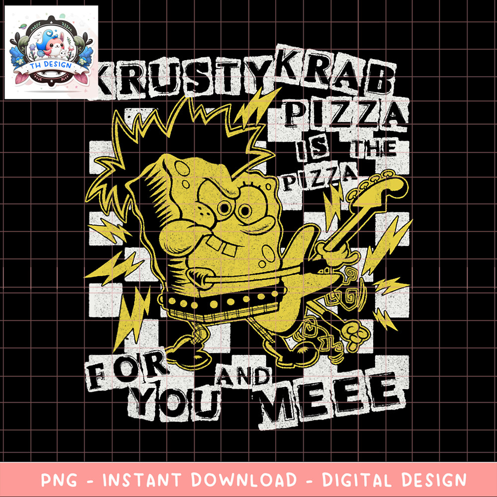 SpongeBob SquarePants Punk Bob Krusty Krab Pizza png, digital download, instant .png