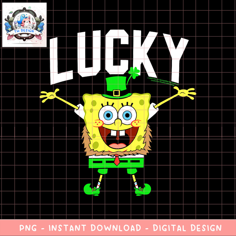 SpongeBob SquarePants St. Patrick_s Day Lucky Bob png, digital download, instant .png