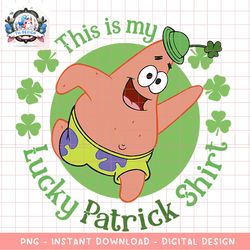 spongebob squarepants st. patrick_s day lucky patrick shirt png, digital download, instant