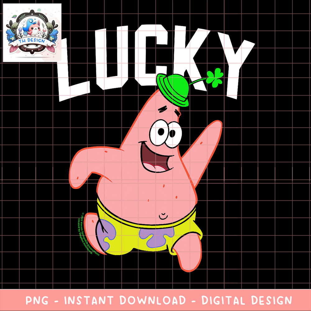 SpongeBob SquarePants St. Patrick_s Day Lucky png, digital download, instant .png