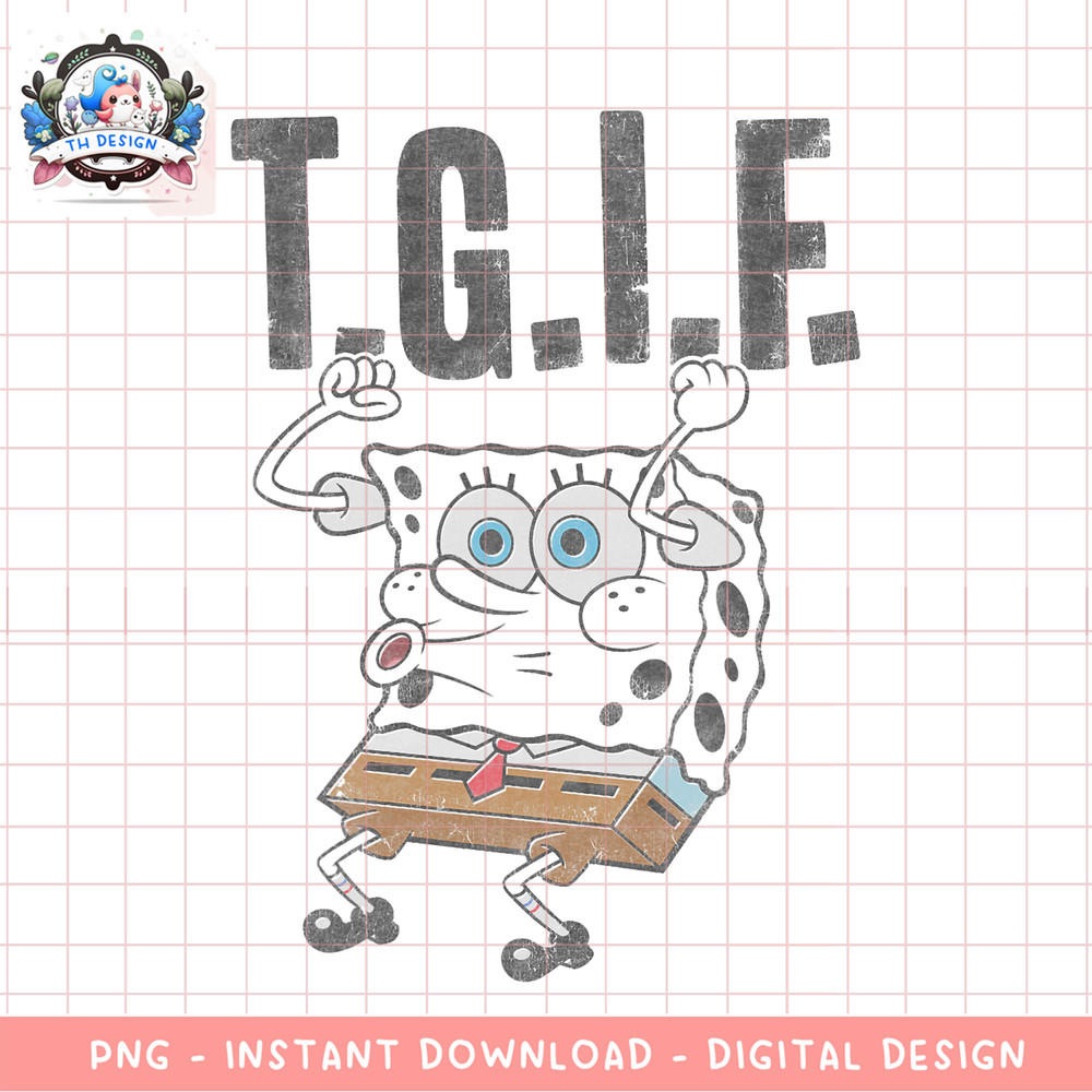 Spongebob SquarePants T.G.I.F. Humorous png, digital download, instant .png