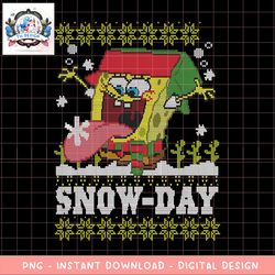spongebob ugly christmas sweater snow-day t- shirts
