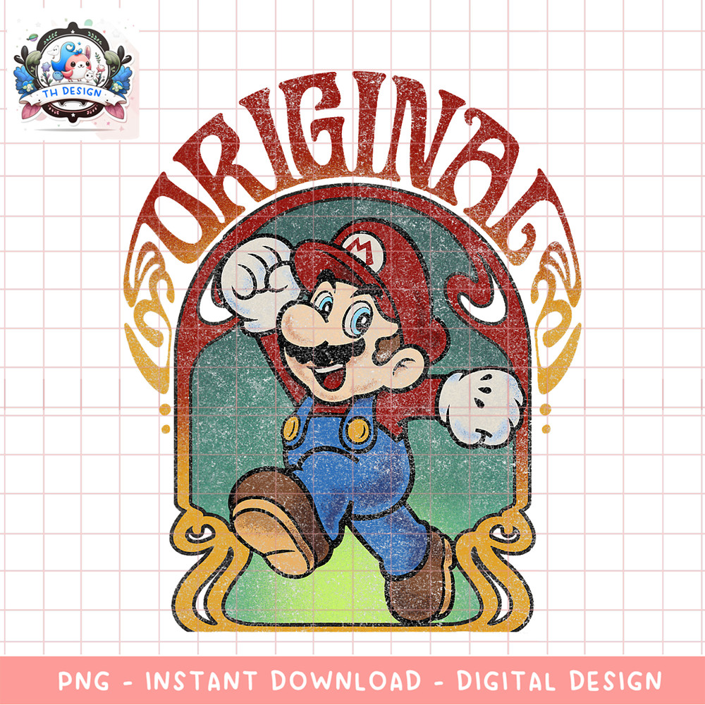 Super Mario Original Mario Retro Portrait png, digital download, instant .png