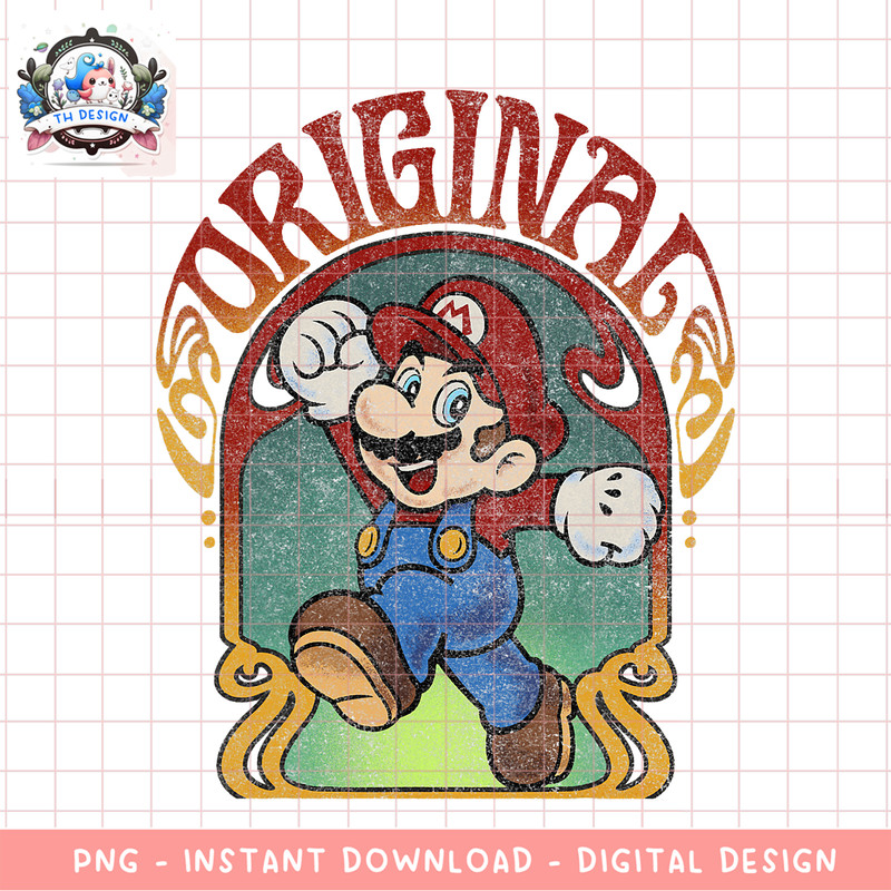 Super Mario Original Mario Retro Portrait png, digital download, instant .png