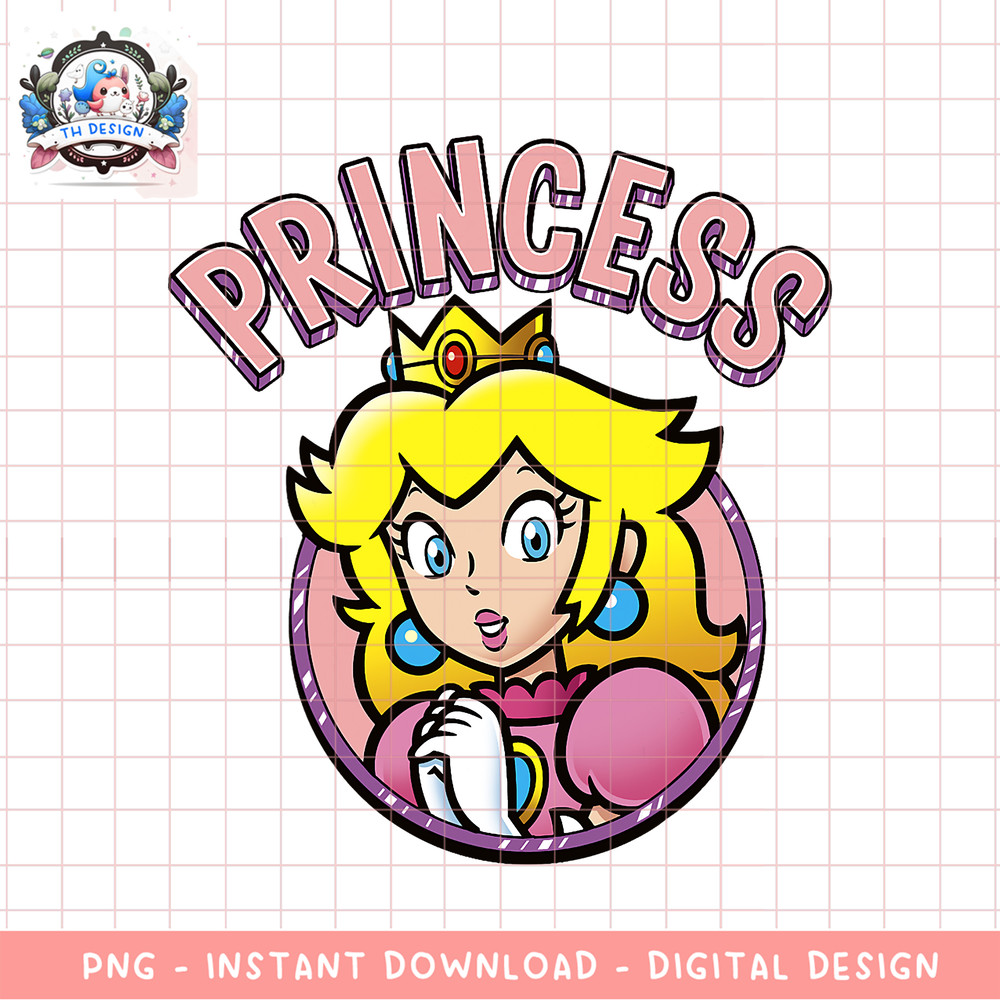 Super Mario Peach The Princess Portrait png, digital download, instant .png