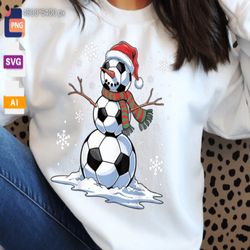 christmas soccer snowman soccer player
