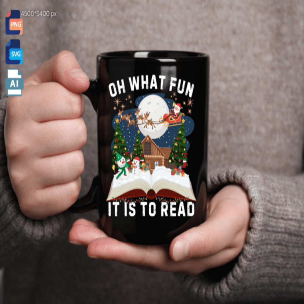 Oh What Fun It Is To Read Book Svg Christmas Png Instant Download 1
